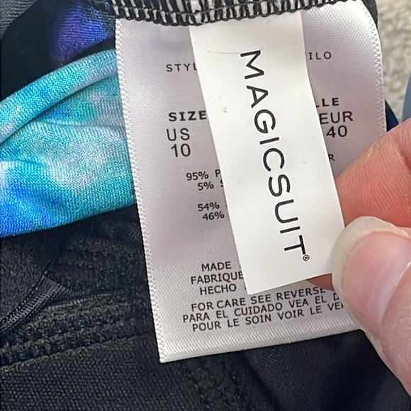 NWT Magicsuit Peace Out Rita Tiered Ruffle Swim Tankini Top Blue Sz 10 - Picture 9 of 9